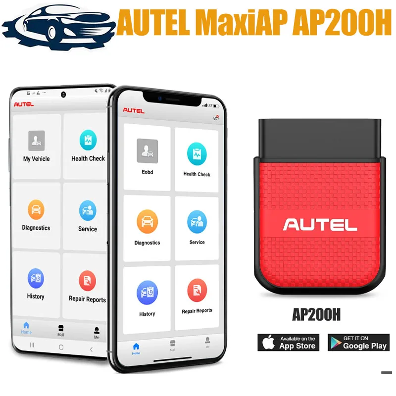 

Autel MaxiAP AP200H система диагностики двигателя/переменный ток/ABS/ SRS, инструмент для диагностики с обслуживанием сброса масла/BMS, сканер OBD2 AP200 H, отчеты о здоровье