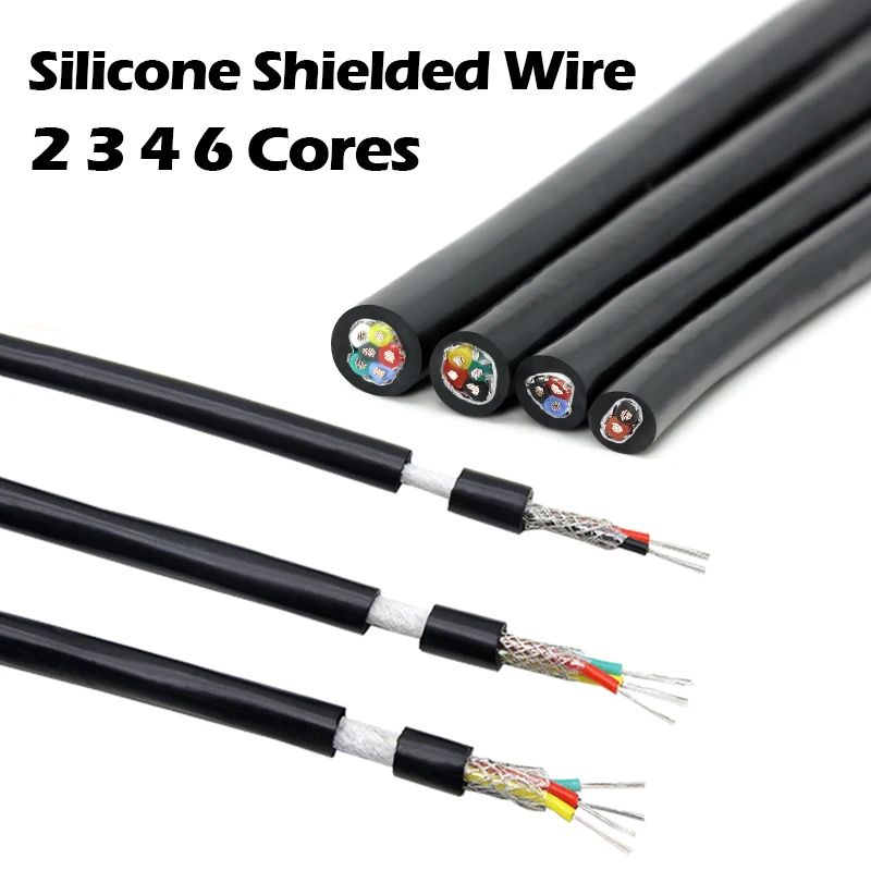 

Силиконовый экранированный провод 22-15 AWG 2-6 жил