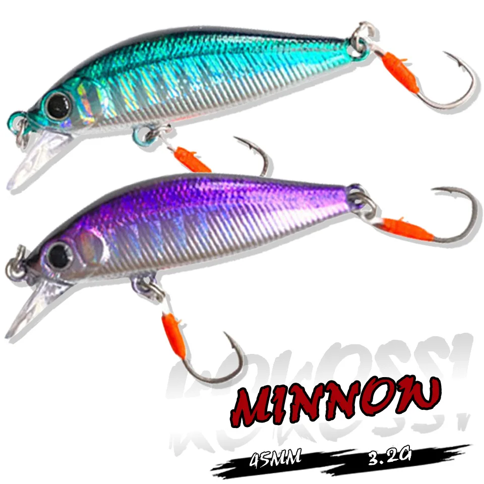 

KoKossi 1 шт. приманка в виде гольяна 45 мм/3,2 г, тонущий японский дизайн, пластиковая жесткая фотография для щуки и карпа