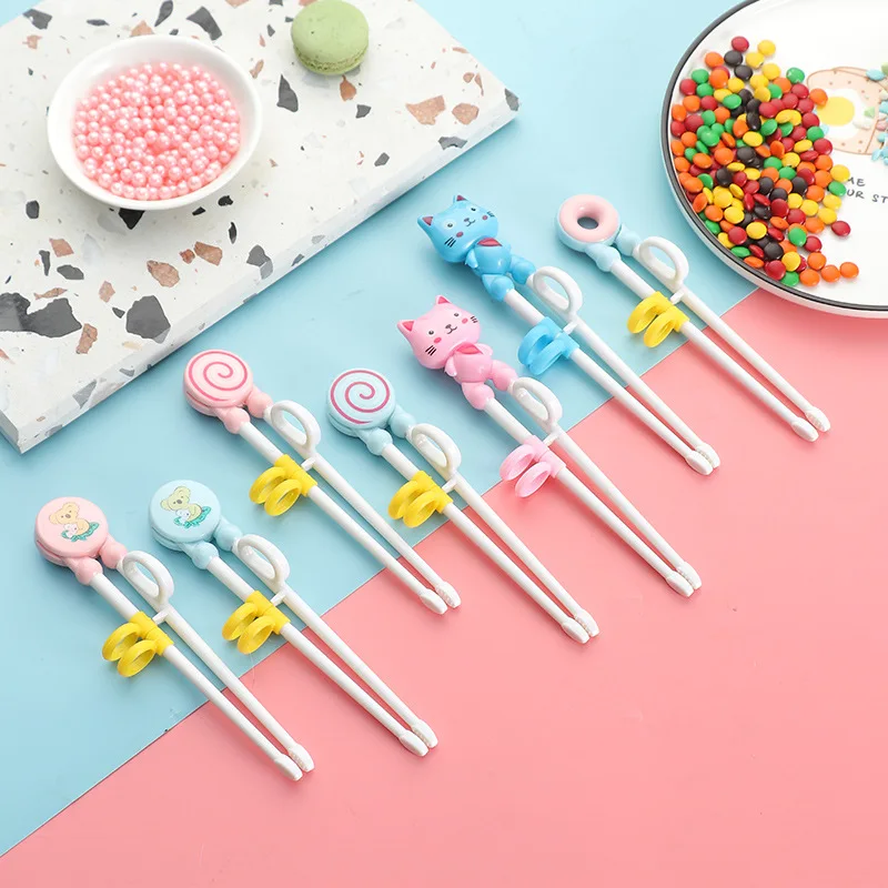 

Cartoon Animal Head Chopsticks 1 Pair Children Reusable Eating Training Tools Tableware Learn Correct Usage Baby Practice Helper
