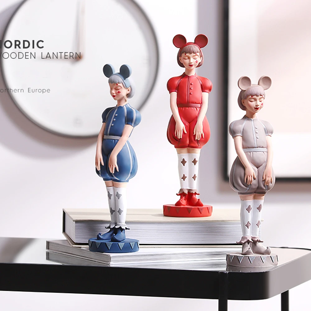 

Home Decoration Accessories for Living Room Cartoon Figure Sculpture Christmas Decorations Abstract Statue Figurines Modern