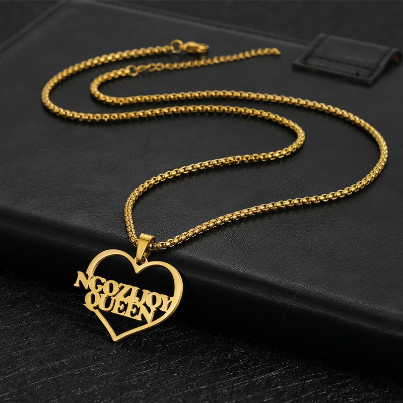 Персонализированное ожерелье с подвеской в форме сердца и двойными именами