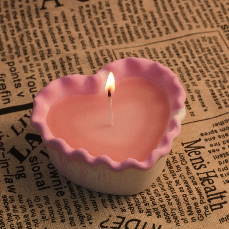 Кружевная свеча с волнистыми краями украшение сделай сам для ароматерапии