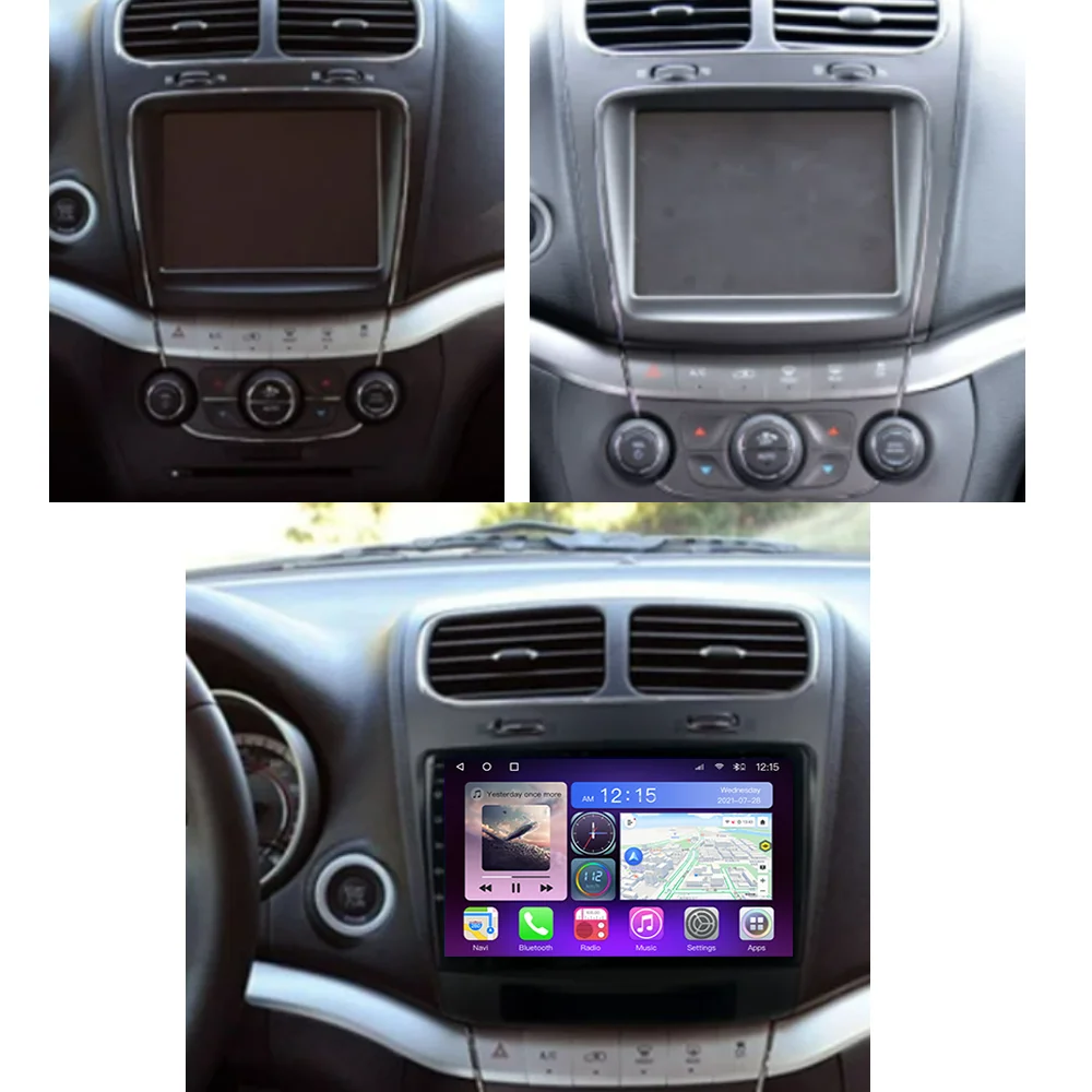 Автомагнитола 2DIN мультимедийный видеоплеер навигация GPS DSP Carplay 4G Wi-Fi для Dodge Journey