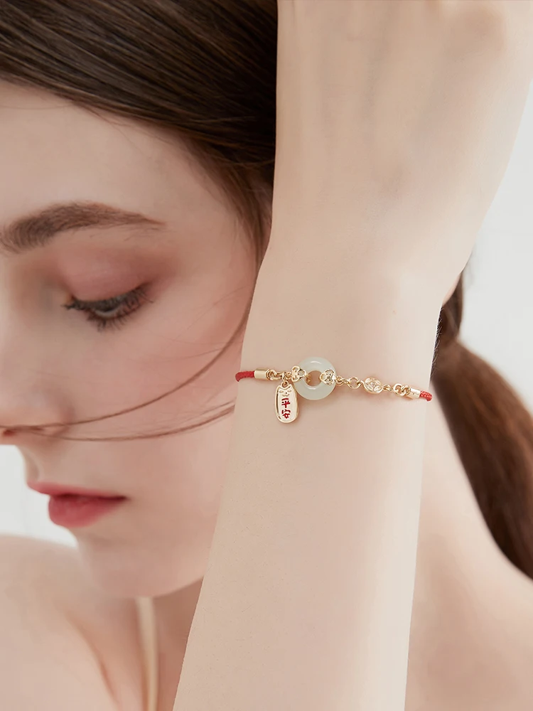 Браслет из серебра 925 пробы с безопасной пряжкой Hetian Jade женский новый китайский