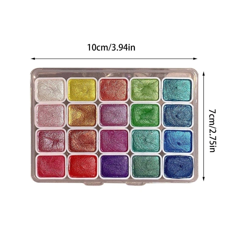 20 цветов блестящие акварельные краски профессиональный набор художников для