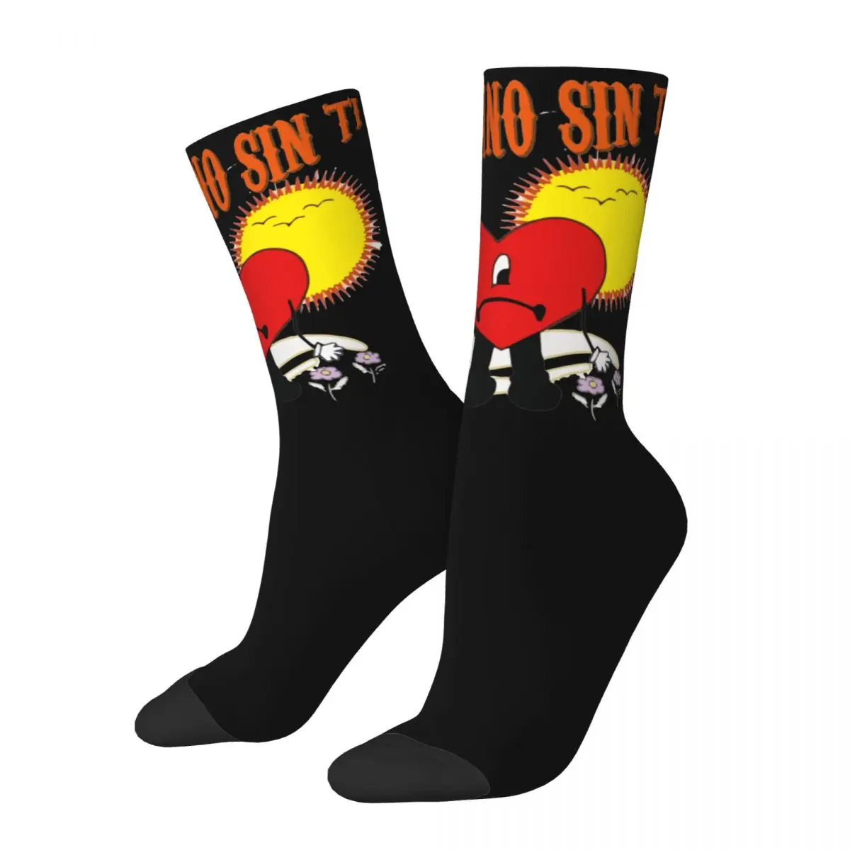 

Fashion Un Verano Sin Ti Classic Soccer Socks Bad Bunny Polyester Middle Tube Socks for Unisex Sweat Absorbing