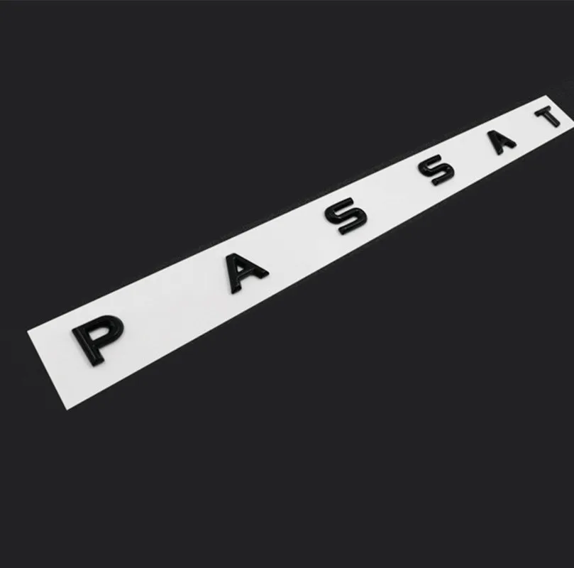 

3d-эмблема с буквами шрифтов для PASSAT, автостайлинг, установка, логотип среднего багажника, значок, наклейки для VW, хром, матовый, черный, глянцевый, черный