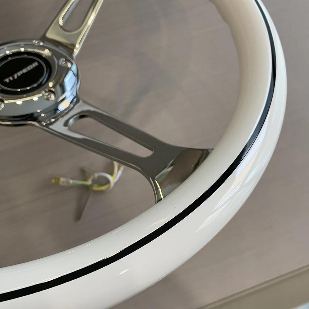 Белый винтажный руль 380 мм 15 дюймов классический Автомобильный в стиле ретро