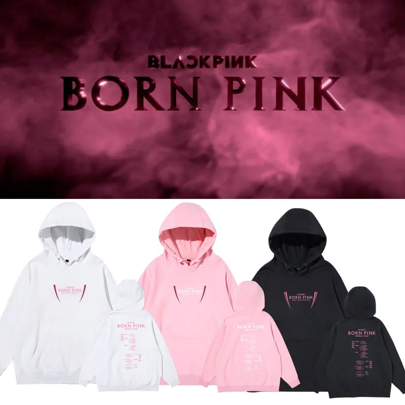 

Женская толстовка с капюшоном BPINK WORLD TOUR, пуловер с длинным рукавом, уличная одежда, худи, одежда K-pop