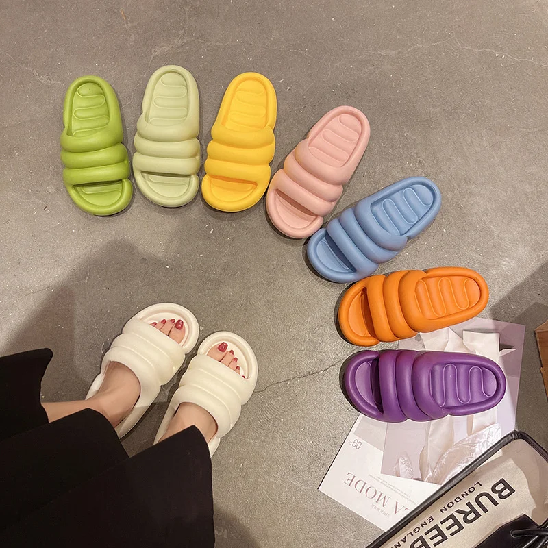 Women Slipper Eva Thick Sole Slippers Women Wear Home Bath Anti-slip Slippers Ins Soft Sole Slippers For Summer