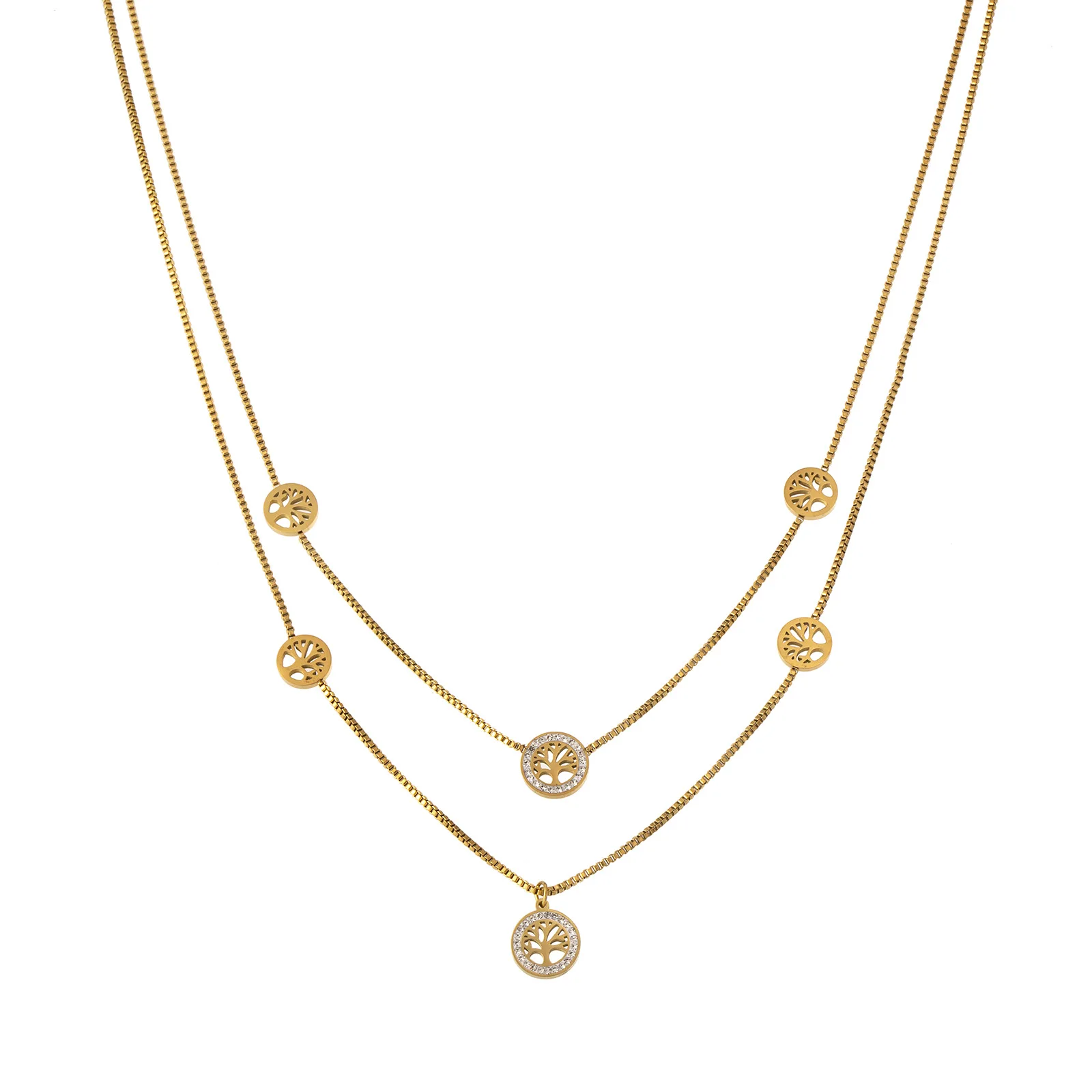 

Judaica Life Tree Pendant Necklace Women Jewelry Happy Hanukkah Gold Color Chain Religious Symbols