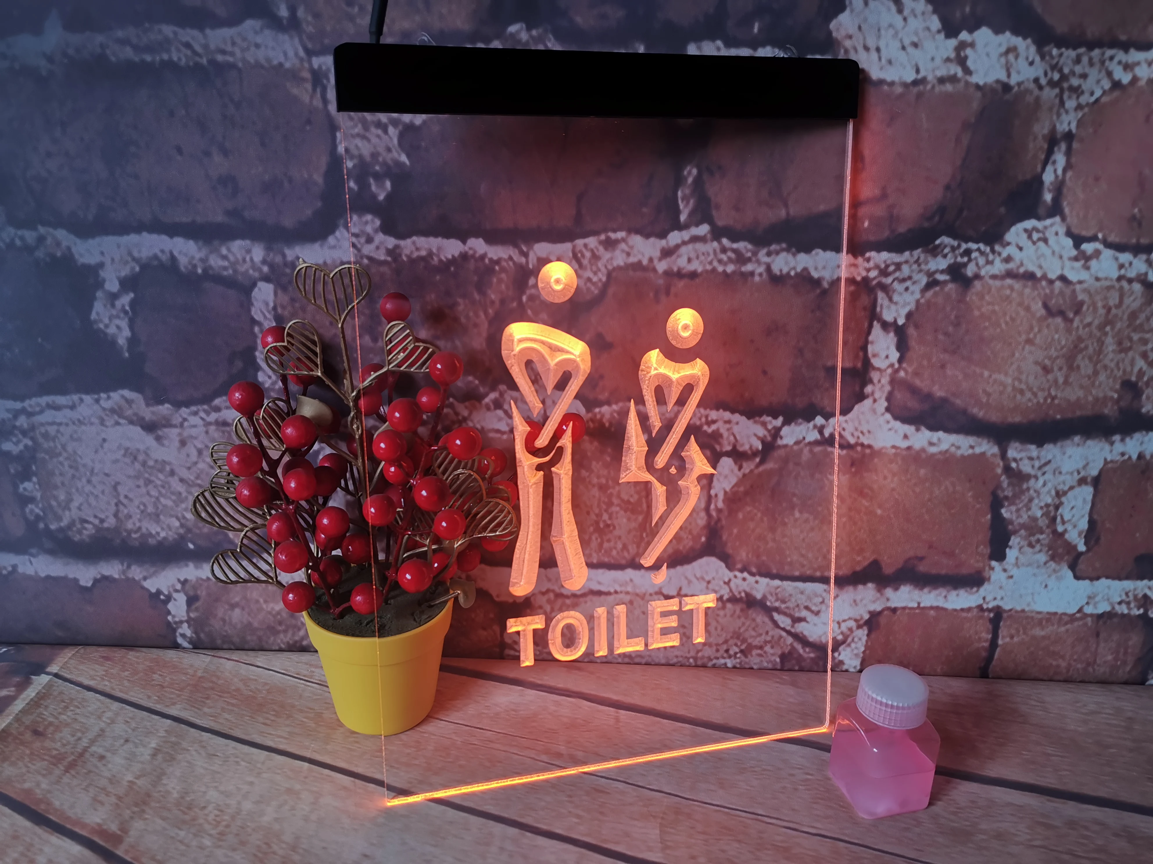 Забавный вход в туалет светодиодный светодиодная неоновая вывеска домашний