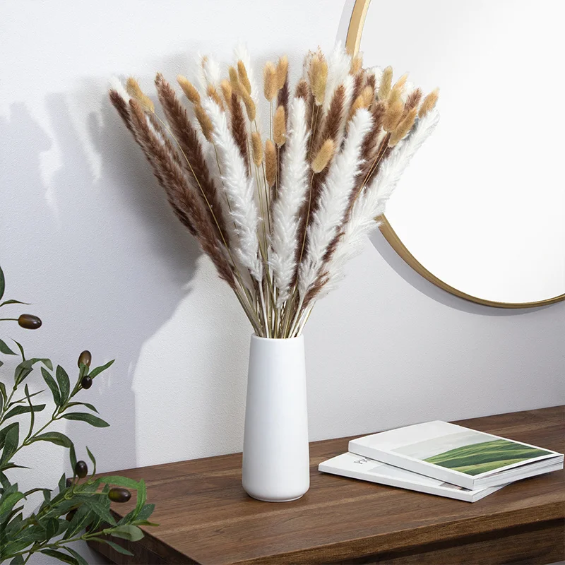 

30pcs Set Pampas Grass Dried Flower Bouquet Home Decoration Wedding Decor Wholesale Branches Dry Flowers Christmas Arrangement