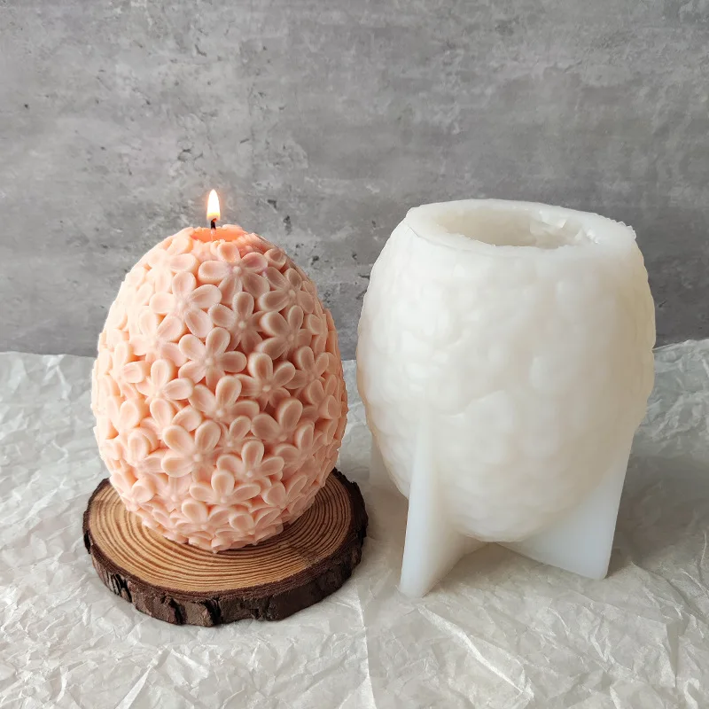 

Egg Shaped Flower Ball Candle Silicone Mold Handmade Soap Aromatherapy Candles Drip Gel Plaster Mould Resin Gypsum Home Decor