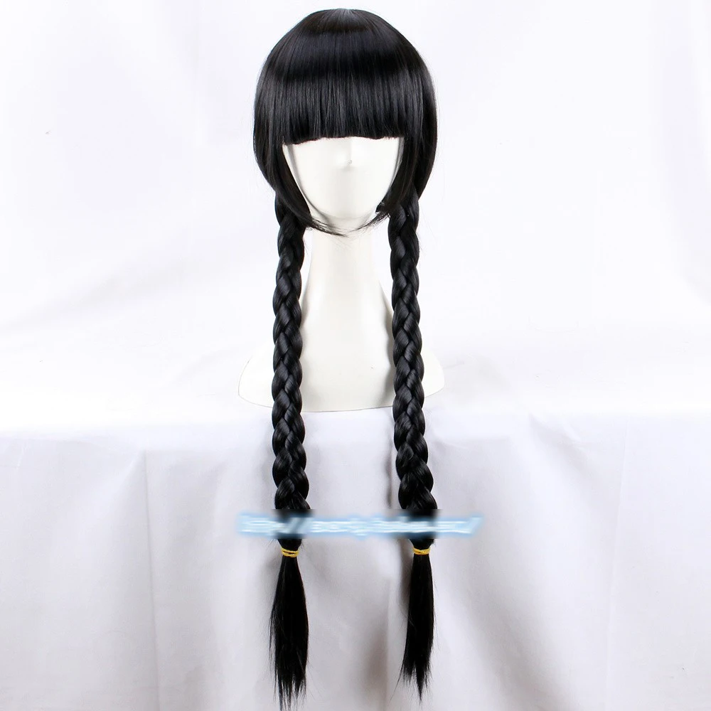 

BLACK LAGOON Roberta Rosarita Cisneros 75cm Long Braided Black Cosplay Wig Synthetic Hair Anime Wigs + Wig Cap