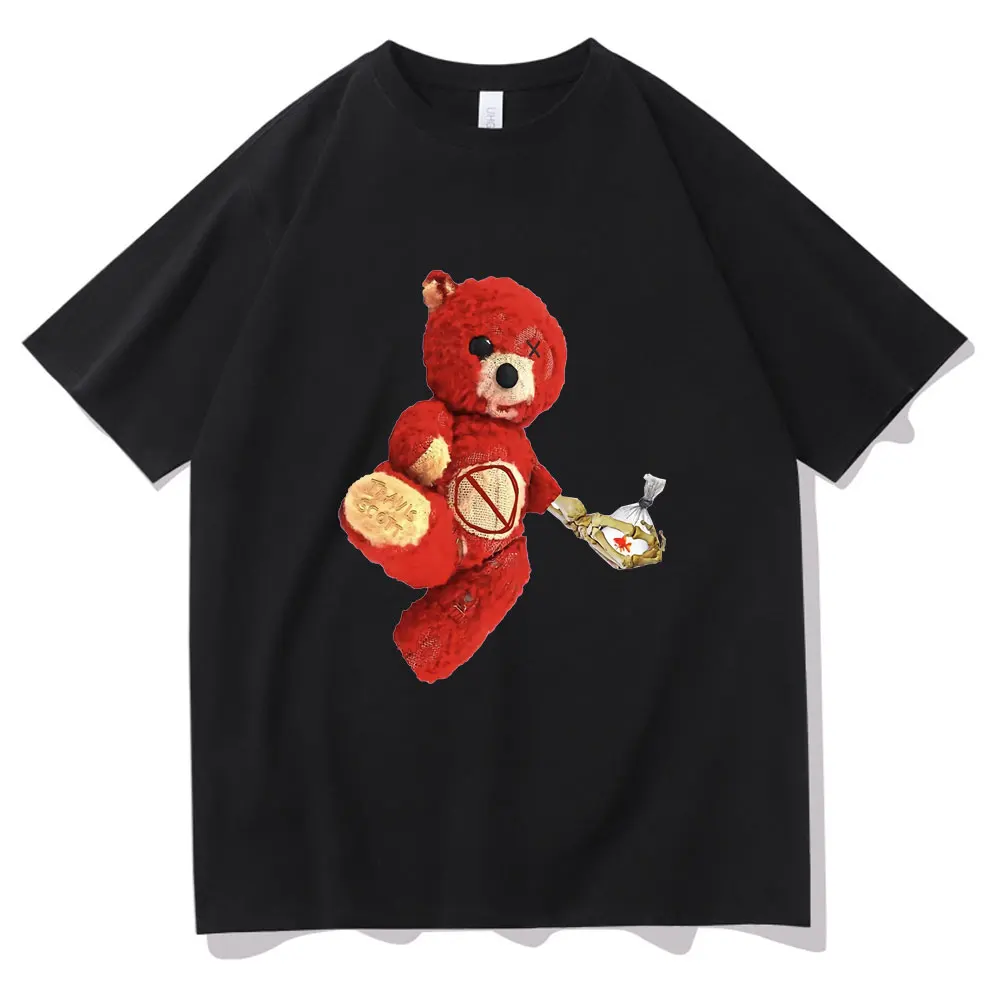 

Travis Scott Style Men Women Cotton Tshirt Bear T Shirt Cactus Jack Hip Hop T-shirts Streetwear Anime Cartoon Tee Short Sleeve