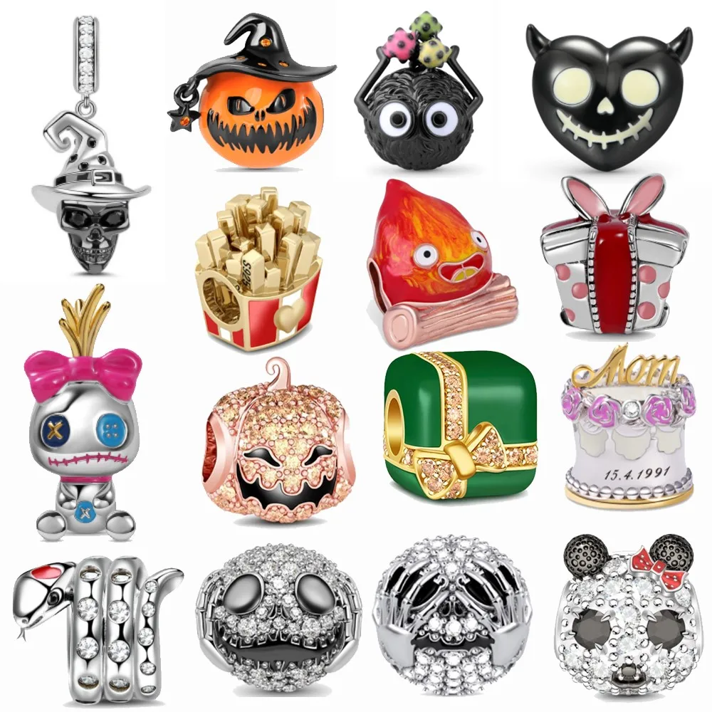 

Модные подвески в виде призрака и сердца, подходят для оригинальных браслетов Pandora, женские Украшения «сделай сам»