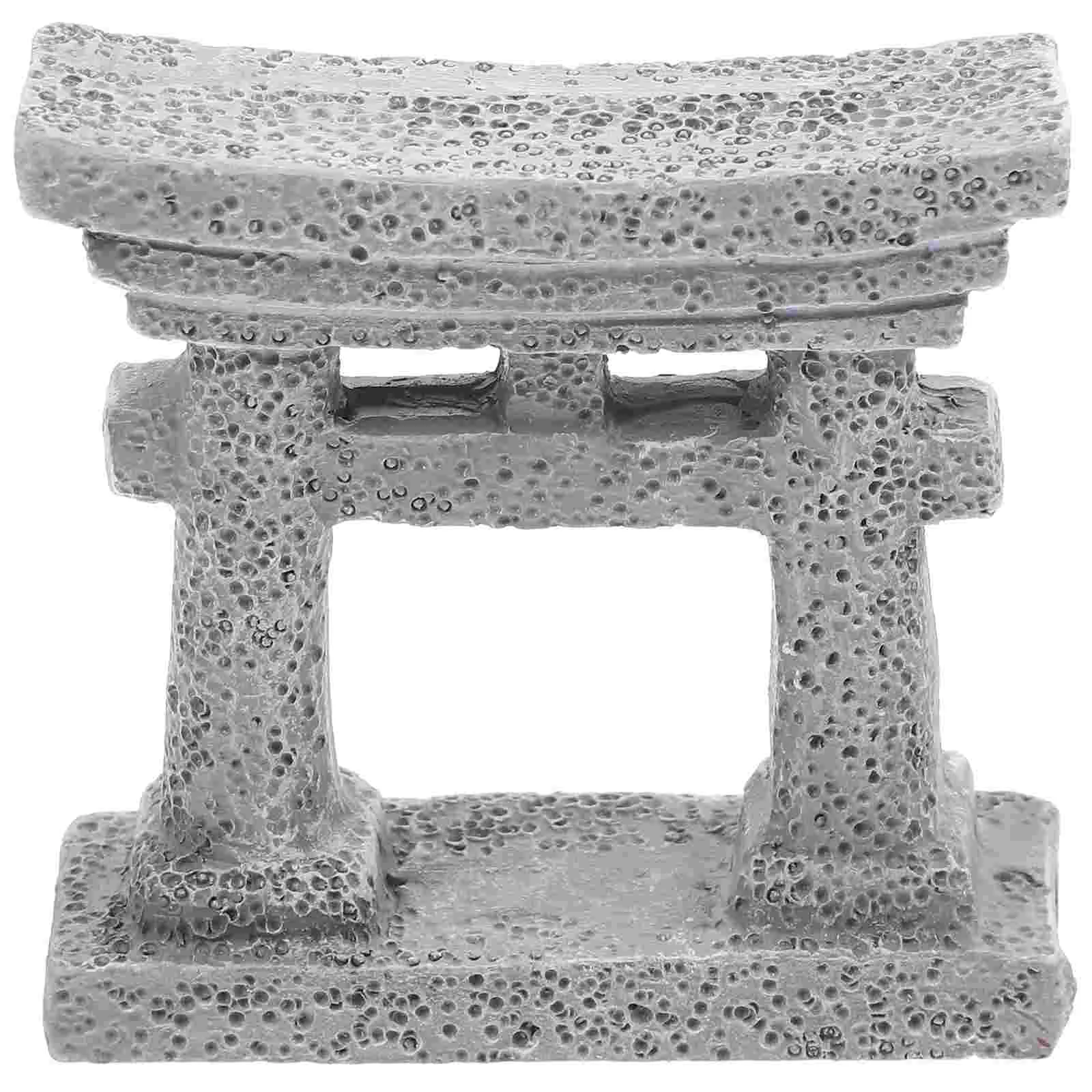 

Gate Torii Mini House Miniature Shinto Resin Decor Shrine Japanese Accessories Garden Ornament Aquarium Model Zen Japan