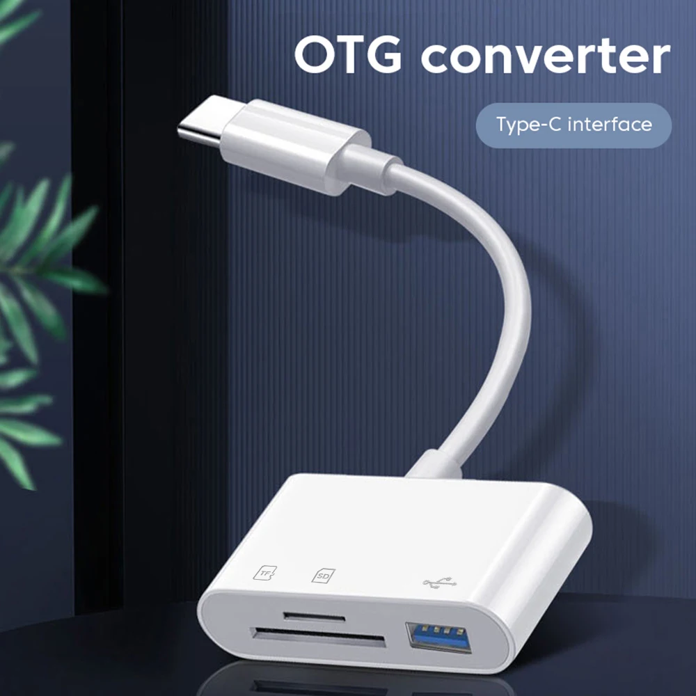 Фото Адаптер для чтения карт памяти 3 в 1 Type C, USB C, устройство для чтения карт памяти SD TF, высокоскоростное устройство для чтения карт памяти для телефона, ПК, ноутбука, аксессуары, конвертер типа C №3