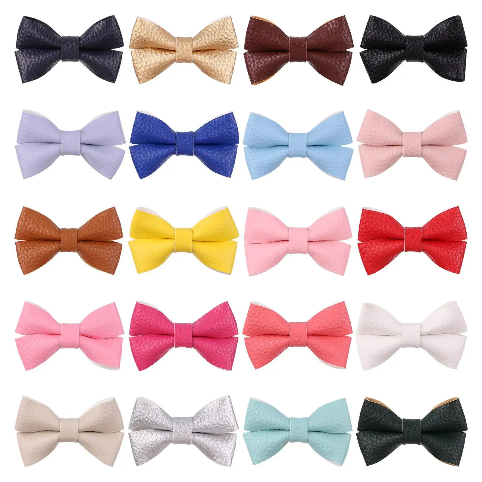 

1Piece 2.7'' Pu Leather Bows Hair Clips For Cute Girls Handmade Bowknot Hairpin Boutique Barrette Headwear Kids Hair Accessories