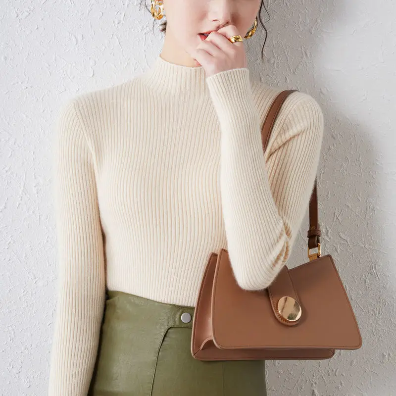 

VIP WHOLESALE Mock Neck Knitted Women's Sweater Winter