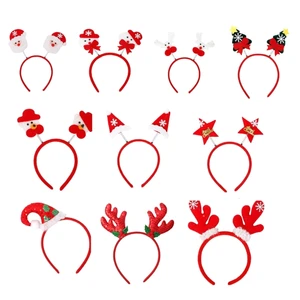 Elk Antlers Hair Hoop Santa Festive Christmas Horn Headband Party Headwear