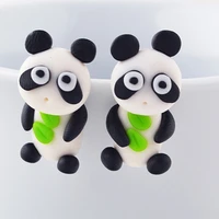 new polymer clay animal earrings lovely panda earrings women jewelry christmas gift