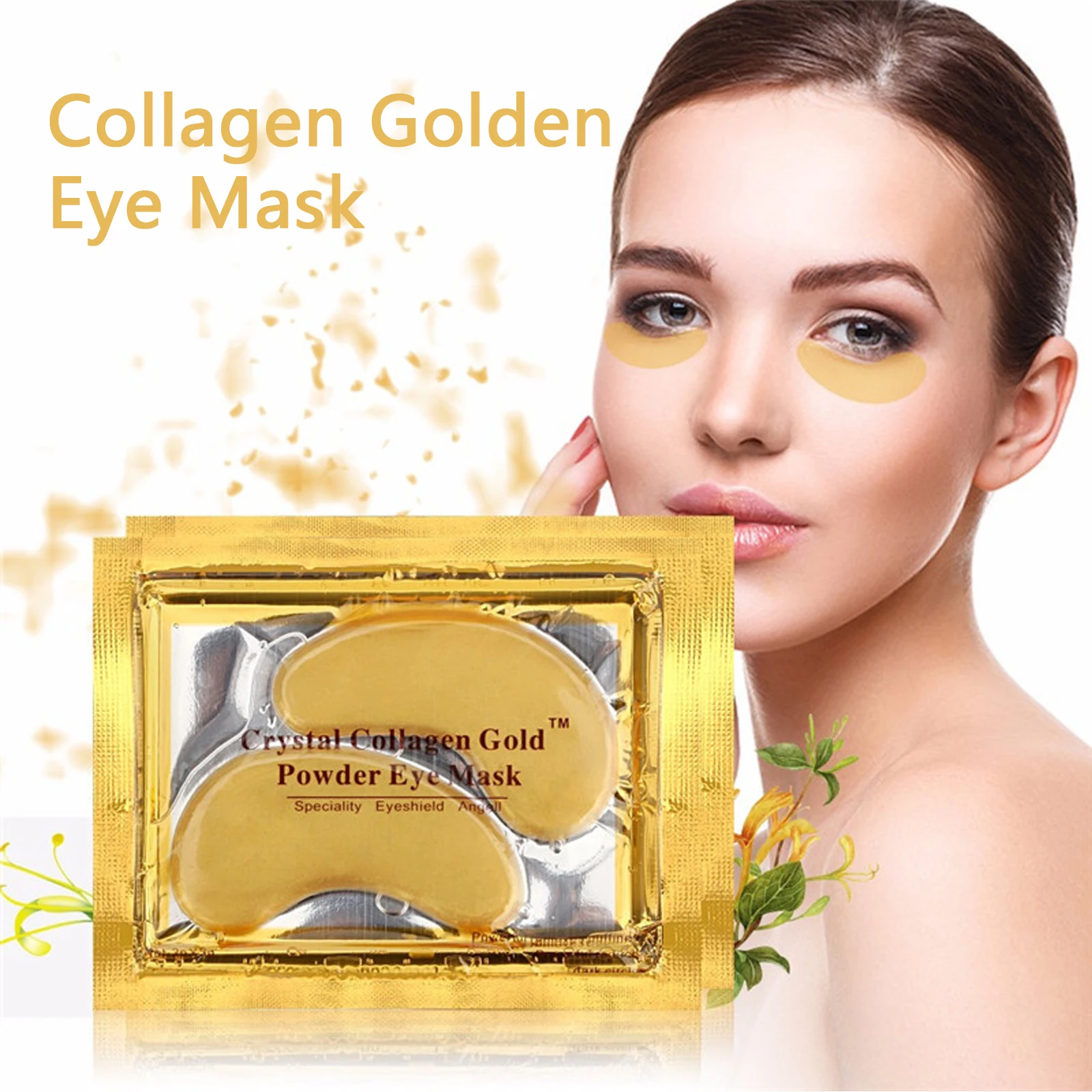 

10pairs Beauty Gold Crystal Collagen Eye Mask Eye Patch For Eyes Mask Acne Collagen Mask Skin Care