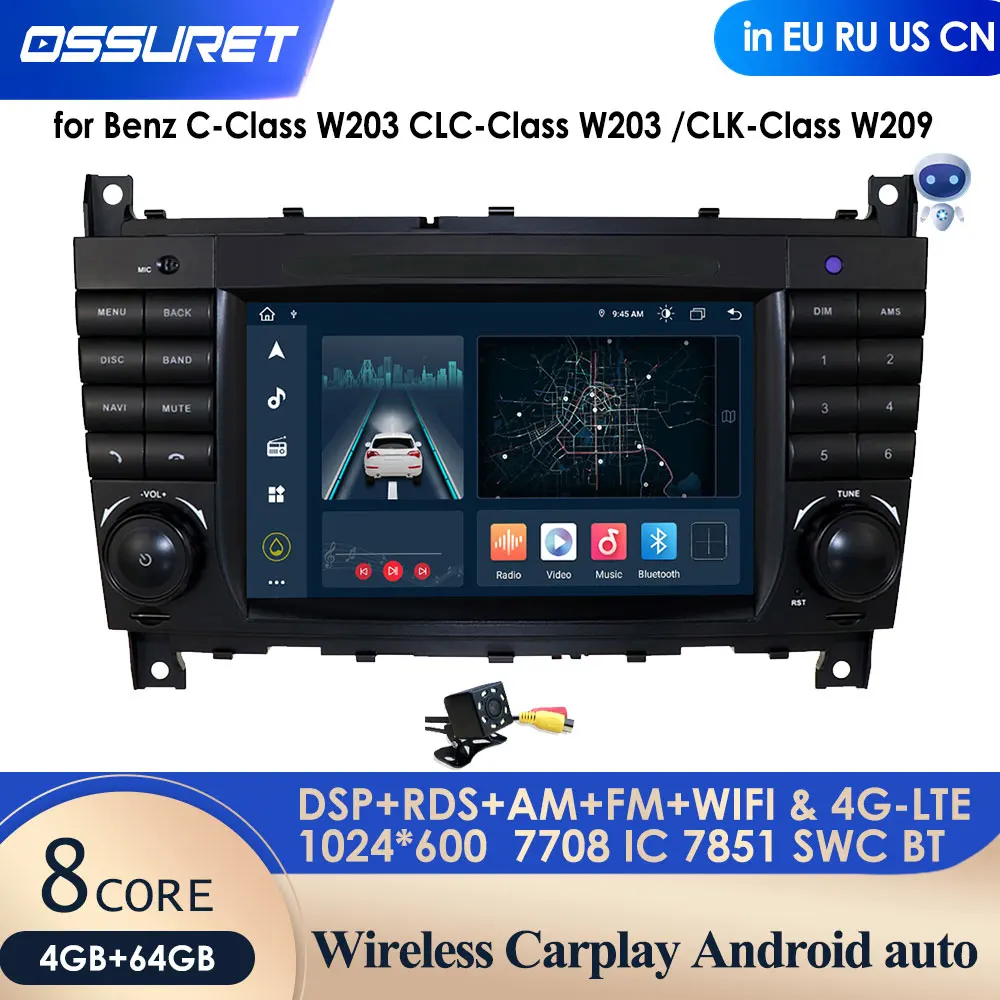 Video Player For Mercedes Benz C-class C180 C200 W203 Clc-cl