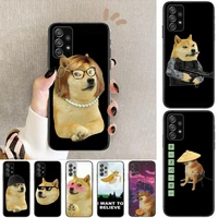 cheems doge meme funny doggy phone case hull for samsung galaxy a70 a50 a51 a71 a52 a40 a30 a31 a90 a20e 5g a20s black shell art
