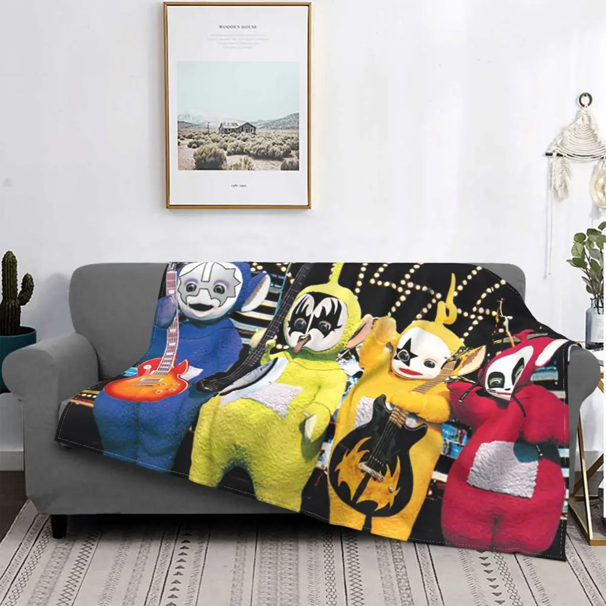 

Teletubbies Baby Cartoon Blankets Fleece Textile Decor Breathable Warm Throw Blankets for Sofa Car Rug Piece