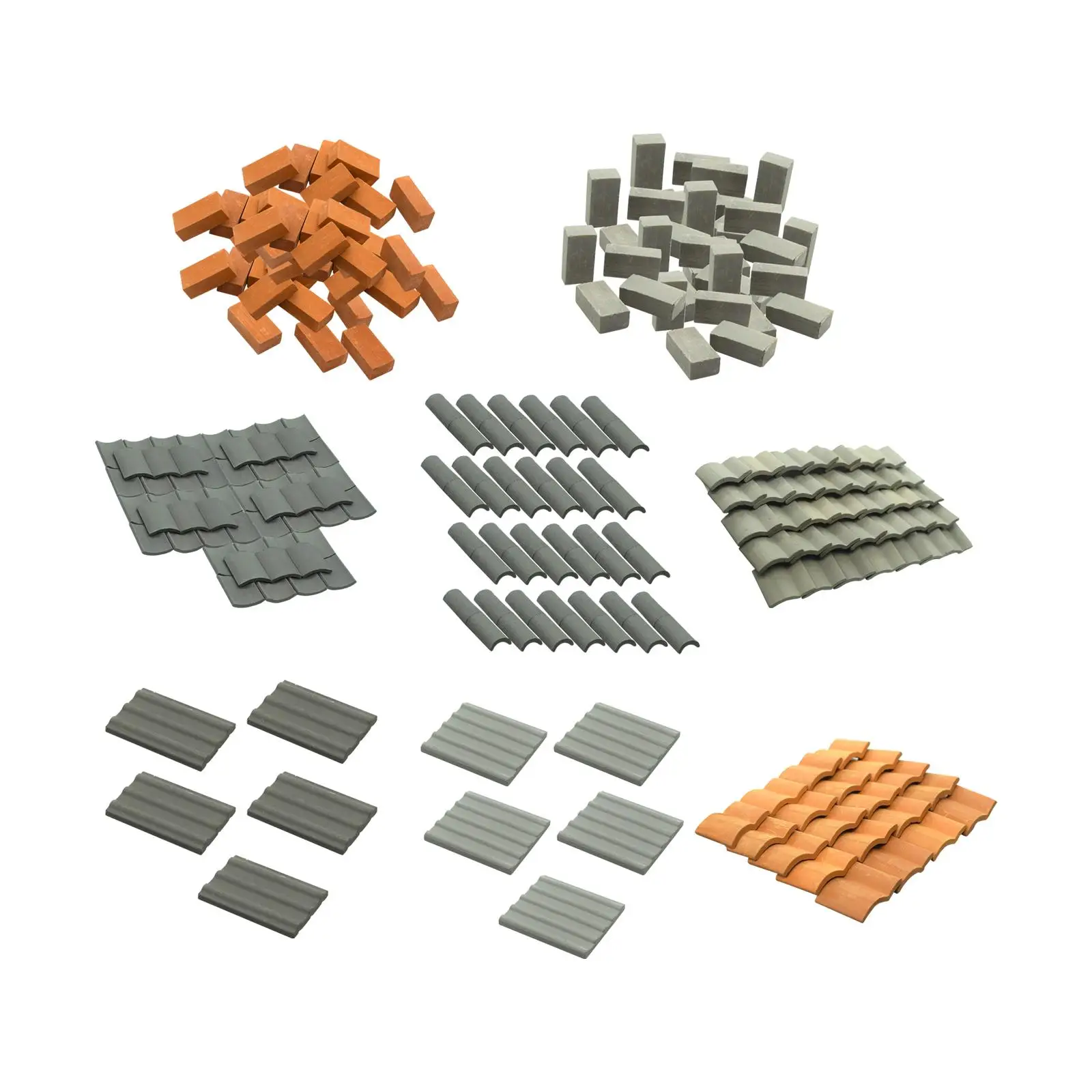 

Mini Bricks Roof Tiles 1/12 Dollhouse Decor Realistic Model Building Materials for Diorama Supplies