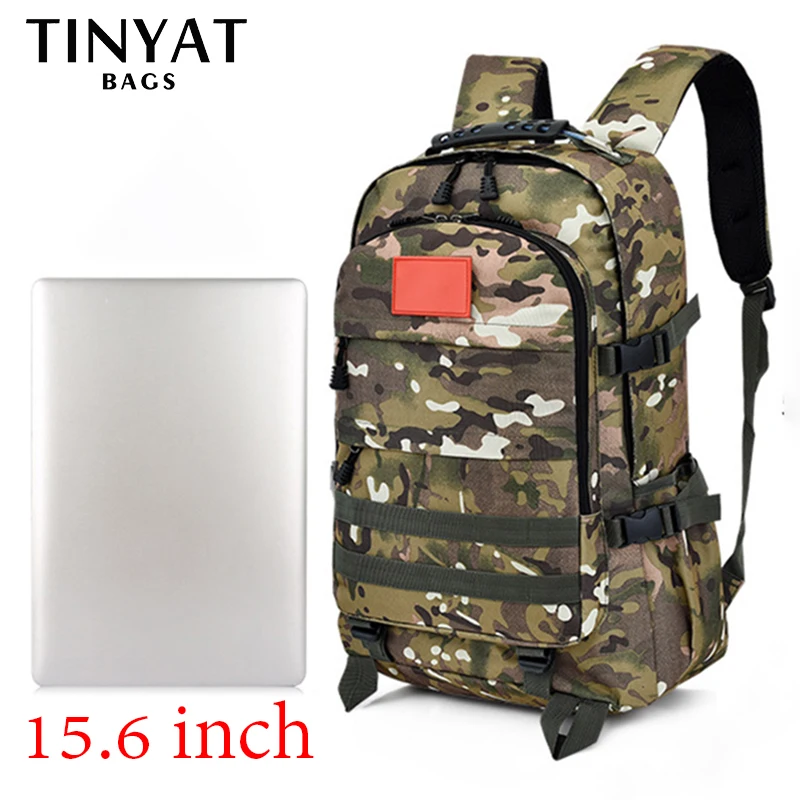 

Рюкзак TINYAT мужской для ноутбука большой вместимости, тактический ранец 50 л, нейлоновые Водонепроницаемые рюкзаки 1000D, уличная дорожная Мужс...