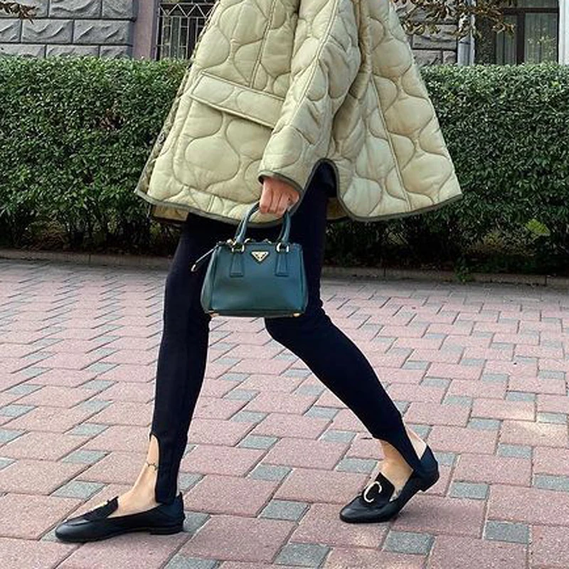 Ardm Vintage Ribbed Knit Leggings Women High Waist Cotton Fitness Basic Pants Casual Spring New All-Match Female Skinny Leggings