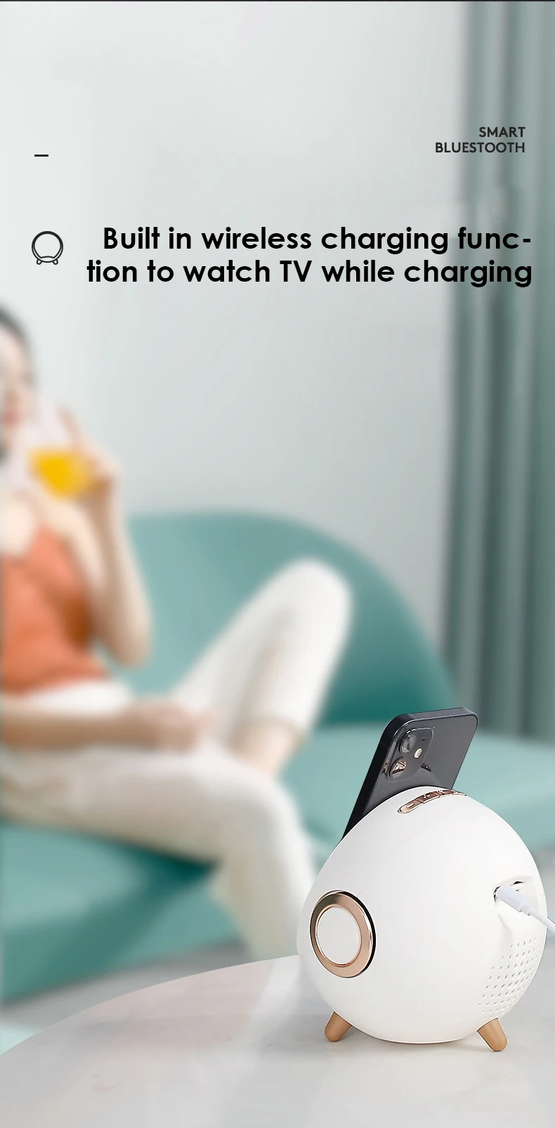 

Ai Voice Dialogue Bluetooth Speaker 4000mah Loudspeaker Mobile Phone Holder Wireless Charging Smart Home Small Audio Alarm Clock