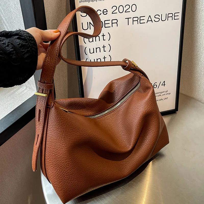 

Retro Classic High Capacity Shoulder Crossbody Bags for Women 2022 Trend Female Soft PU Leather Designer Handbags and Purses