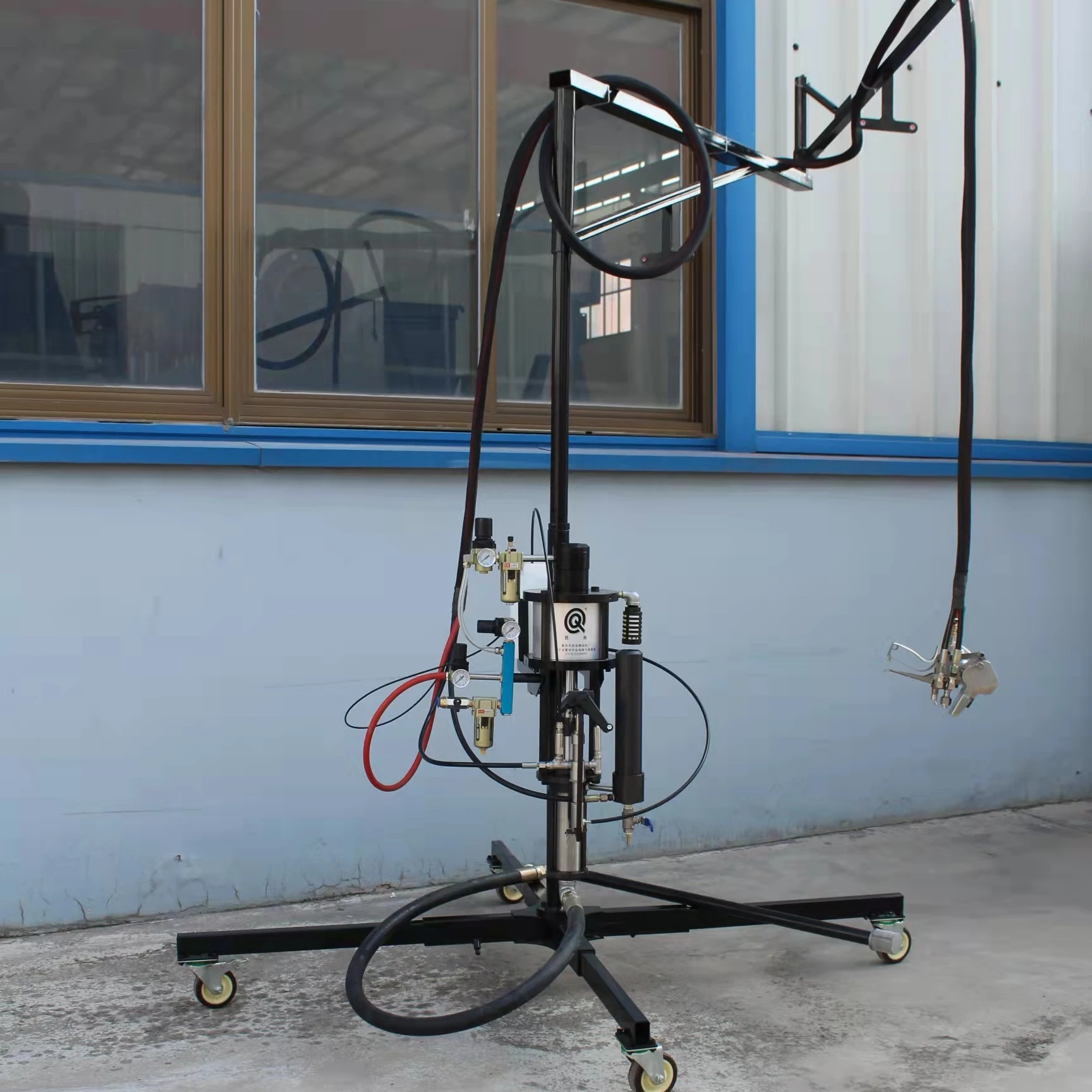 

China sale low price FRP composite roving fiber glass chopper chop resin spray gun system machine