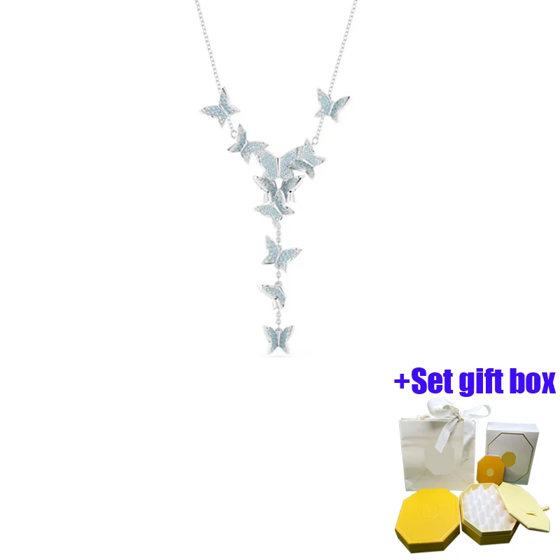 

Fashionable and charming silver Y-shaped butterfly jewelry necklace suitable for beautiful women to wear, free shipping