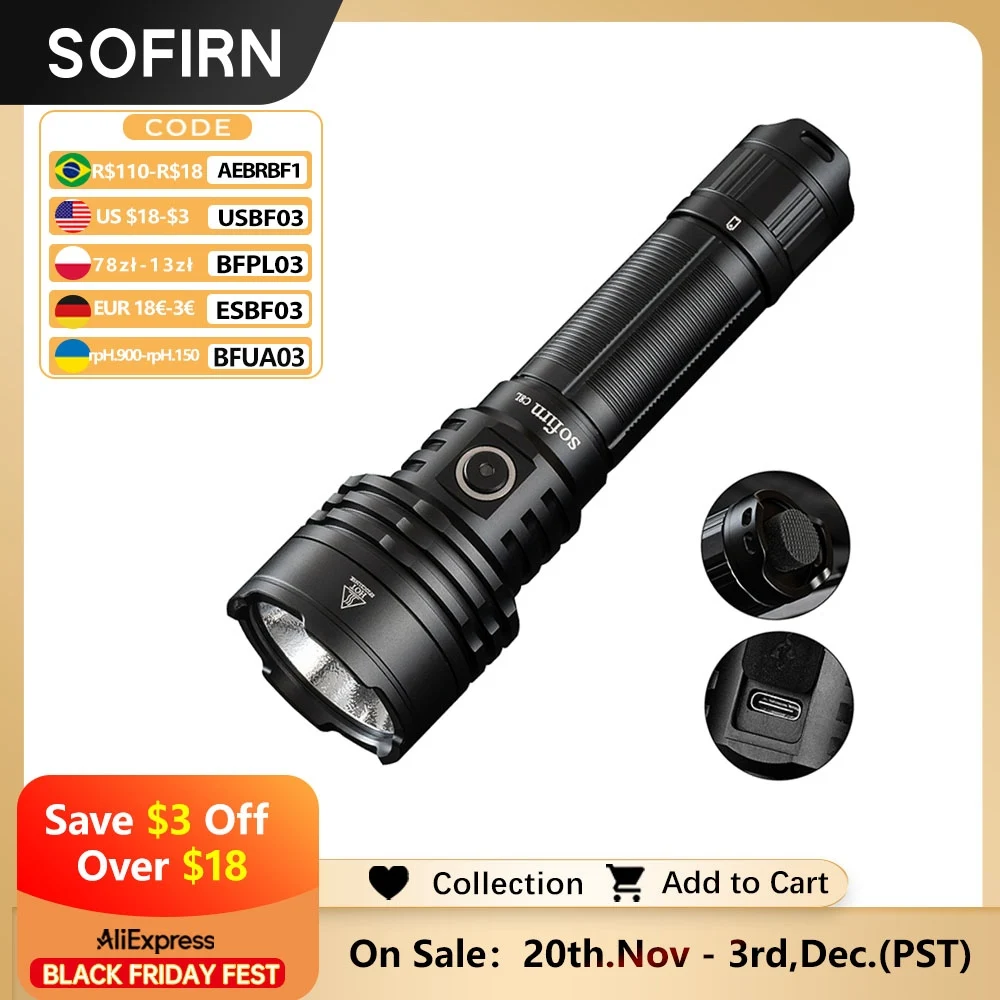 

Sofirn C8L 21700 фонарик 3100 лм