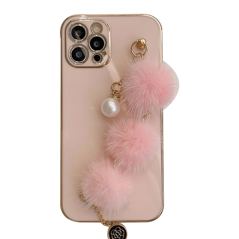 Роскошный мягкий силиконовый чехол с жемчужинами и бриллиантами для iphone 13 12 11 7 8