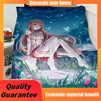 mxdfafa sword art online anime super soft throw blankets coral flannel blanket for bed plane travel luxury blanket