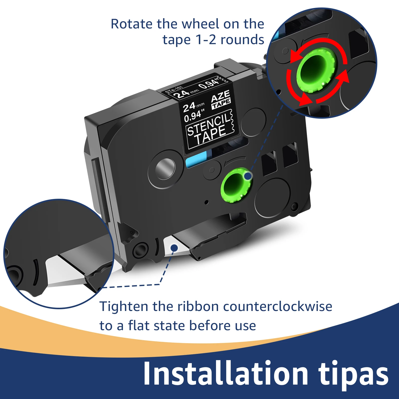 10 шт. неламинированная лента для трафарета черная прозрачная 24 мм * 3 м