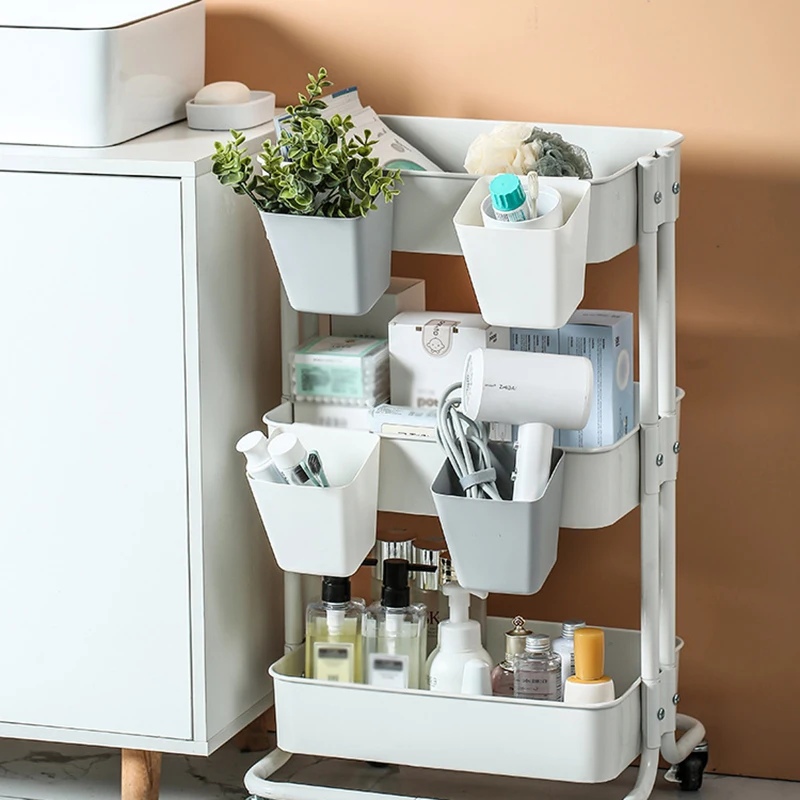 

Hanging Basket Organizer Container Small Shelf Sorting For Kitchen Bathroom Toothbrush Storage Bucket Plastic Mini Organizer