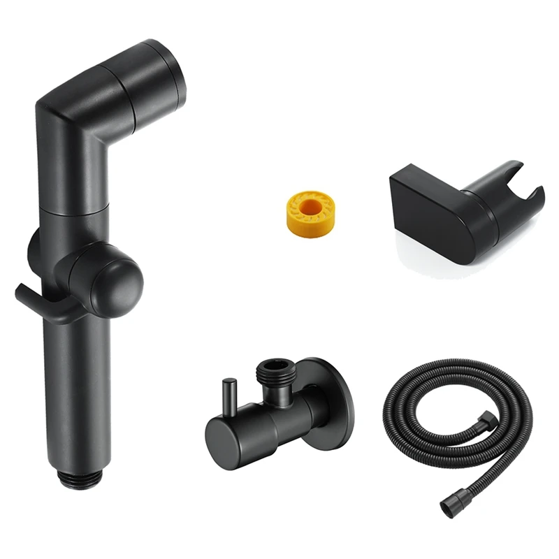 Bathroom Black Bidet Faucet Shower Tap Washer Mixer Corner Valve Faucets Toilet Hand Sprayer Wall Mounted