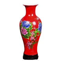 ceramics chinese red rich bamboo flower vase flower arrangement home living room decorations decoration large wedding
