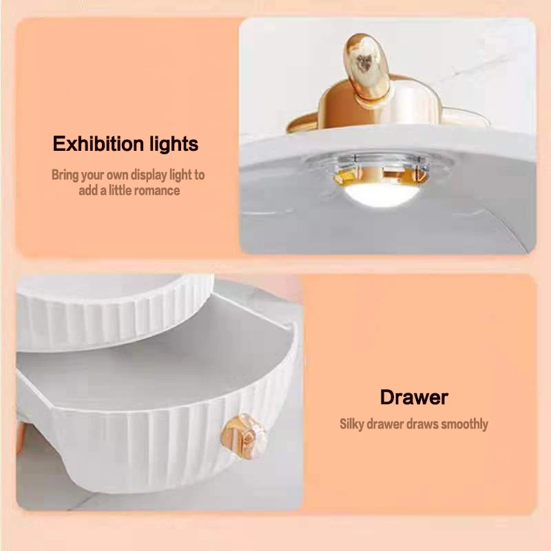 Цена Органайзер для косметики, вместительный ящик для хранения косметики, для ухода за кожей, с выставочными светильниками