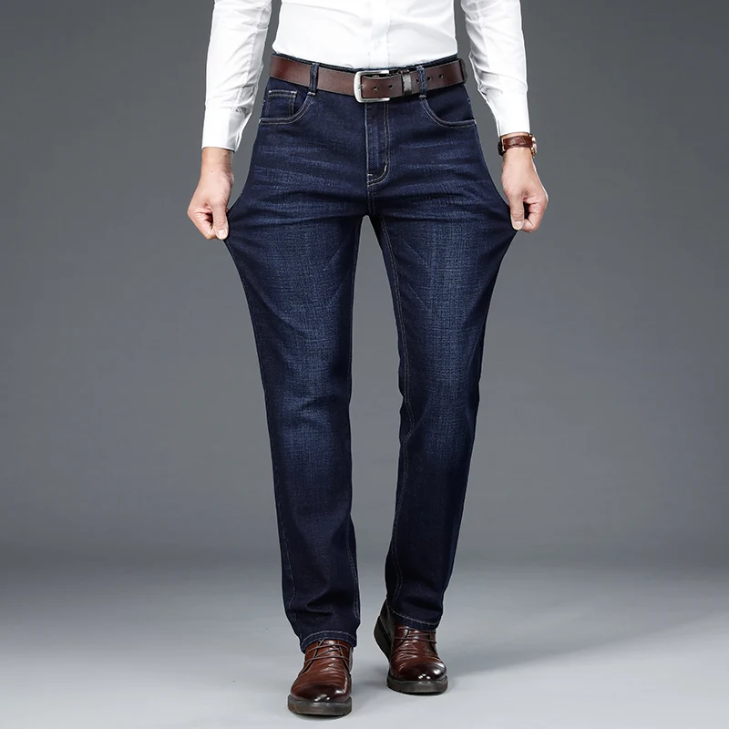 

Джинсы мужские мешковатые, классические брюки из денима, прямые брюки, Стрейчевые модные городские простые универсальные джинсы, размеры ...