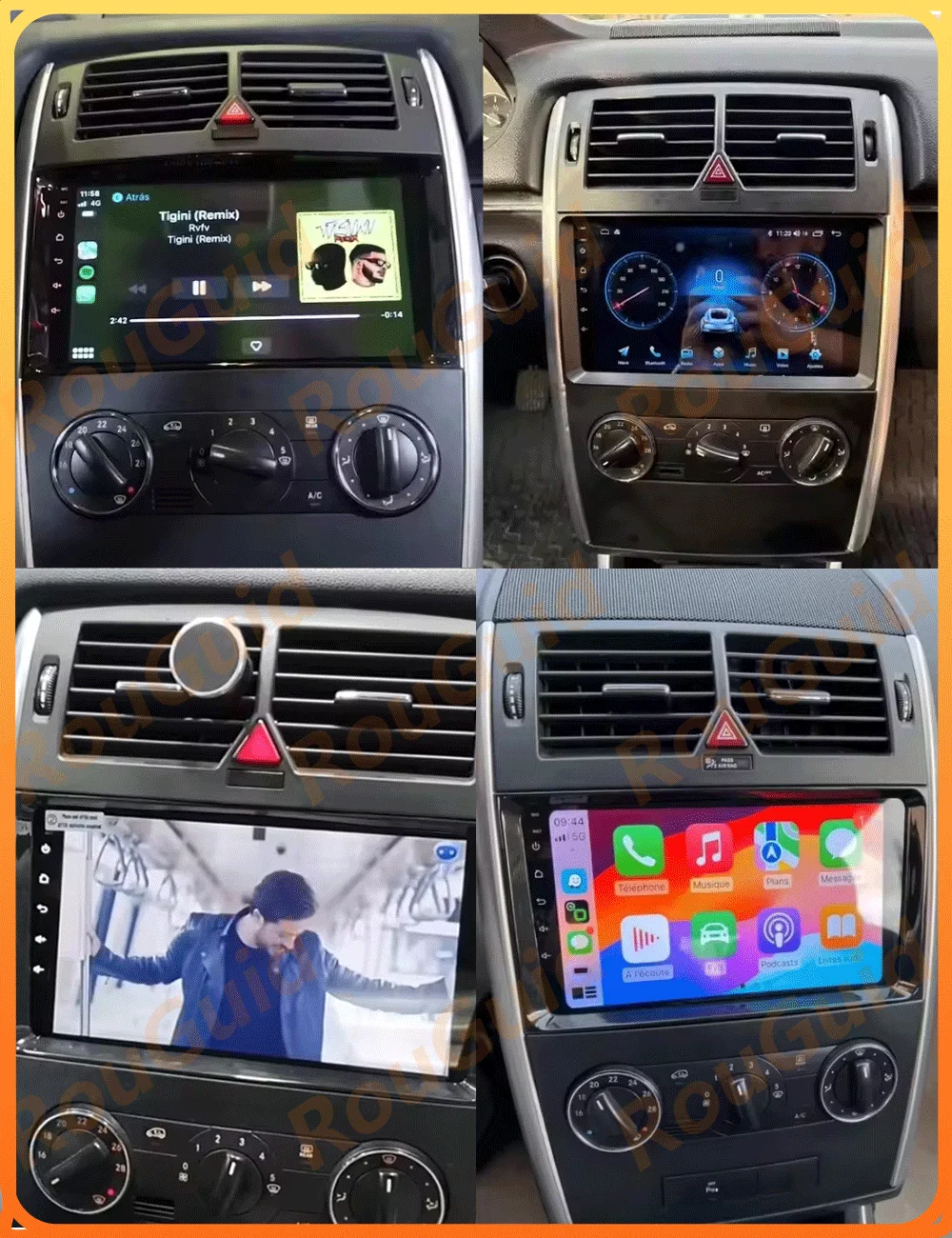 Фото Автомагнитола с CarPlay для Mercedes Benz B200 A B Class W169 A160 A180 A200 A220 2009-2012, Android Auto, GPS-навигация, стереоэкран №2