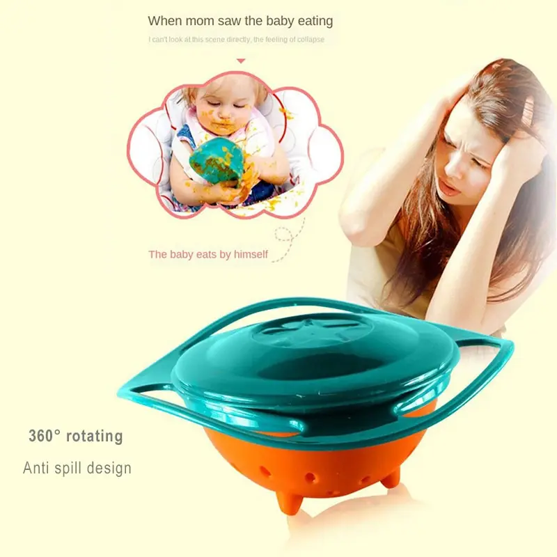 Universal  360 Degree Rotation Spill Resistant Feeding Dishes for Baby Training Children Rotary Balance Novelty images - 2
